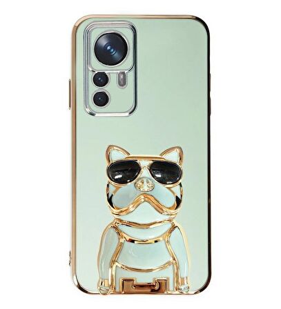 Smcase Xiaomi 12T Pro Kılıf Standlı Kamera Korumalı Bulldog Silikon
