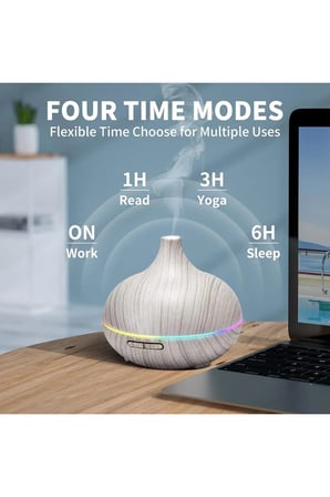 550ML ODA HAVA NEMLENDİRİCİ RGB LED IŞIKLI HUMUDİFİER ZAMAN AYARLI BUHAR MAKİNESİ AROMA DİFİSER