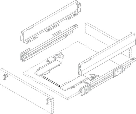 Häfele Senkronizasyon Çubuğu, Grass Nova Pro Scala Çekmece Yan Ray Sistemi için Tipmatic - 600 mm
