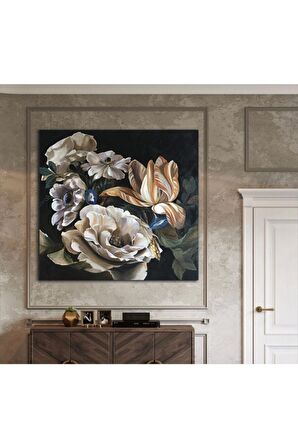 Modern Çiçek Kanvas Gülen Tablo