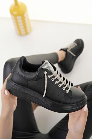 Trendyshose 05144 Kadın Sneaker Yüksek Taban Taşlı Kadın Spor Ayakkabı