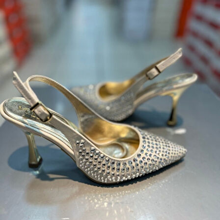 Trendyshose 06177 Taşlı Topuk Kadın Ayakkabı