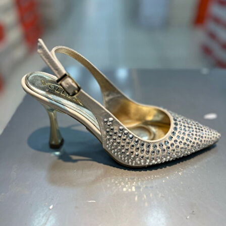 Trendyshose 06177 Taşlı Topuk Kadın Ayakkabı