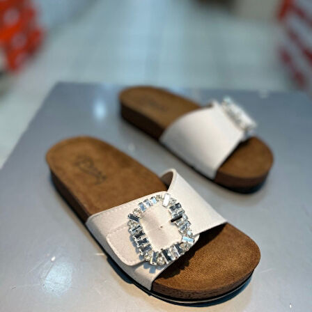 Trendyshose 20050 Taşlı Tokalı Kadın Anatomic Terlik