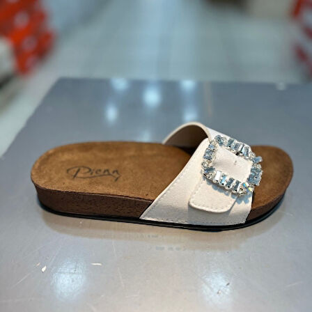 Trendyshose 20050 Taşlı Tokalı Kadın Anatomic Terlik