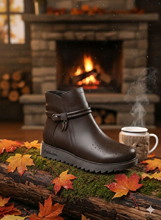 Trendyshose 6746 Kalın Taban Rahat Kaymaz Taban Bot