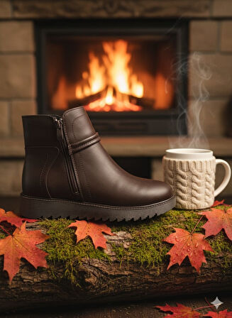 Trendyshose 6746 Kalın Taban Rahat Kaymaz Taban Bot