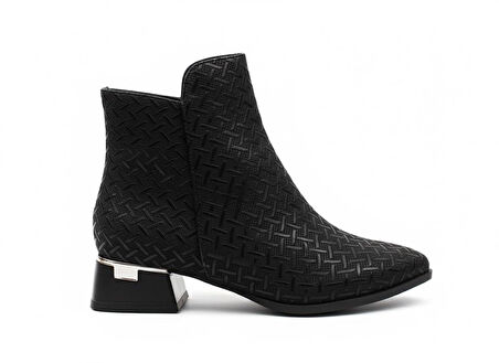 Trendyshose 6777 İthal Kadın Rahat Kısa Kalın Topuk Bot