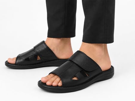 Trendyshose 07145 Doğal Deri Anatomic Erkek Terlik