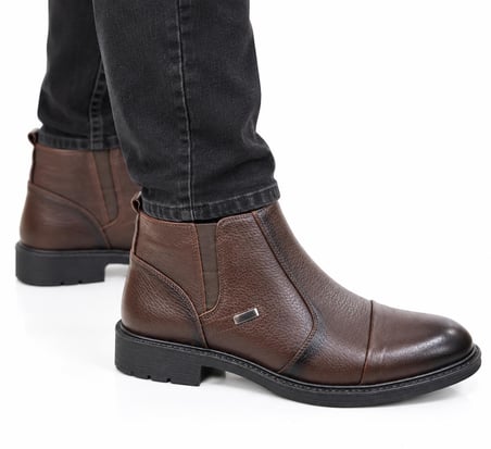Trendyshose 3011 Erkek Doğal Deri Rahat Gunluk Bot