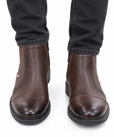 Trendyshose 3011 Erkek Doğal Deri Rahat Gunluk Bot