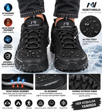 Trendyshose Lang Su Geçirmez Waterprof Erkek Spor Ayakkabı