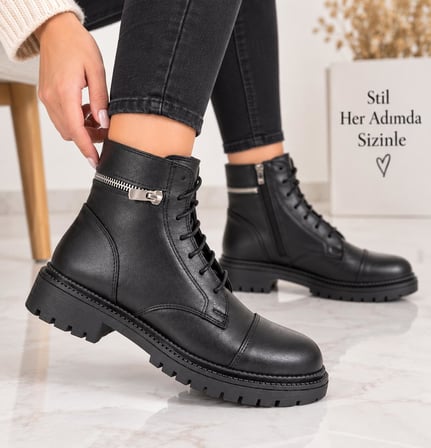 Trendyshose 544 Doğal Deri Anatomic Kadın Kaymaz Taban Bot