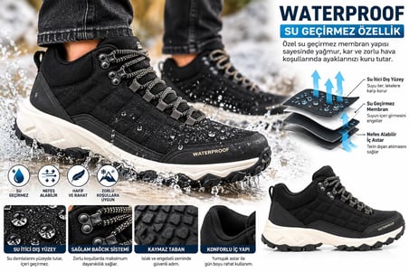 Trendyshose Lang Hı Unisex Kaymaz sıcakTaban Waterprof Su Geçirmez Garantili Otadour Bot
