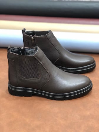 Hakiki Deri Ortopedik Büyük Numara 45-46-47 Kürklü Kışlık Erkek Bot