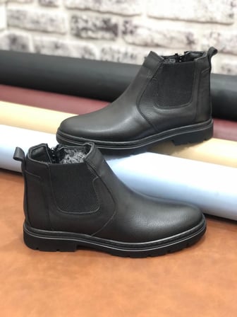 Hakiki Deri Ortopedik Büyük Numara 45-46-47 Kürklü Kışlık Erkek Bot