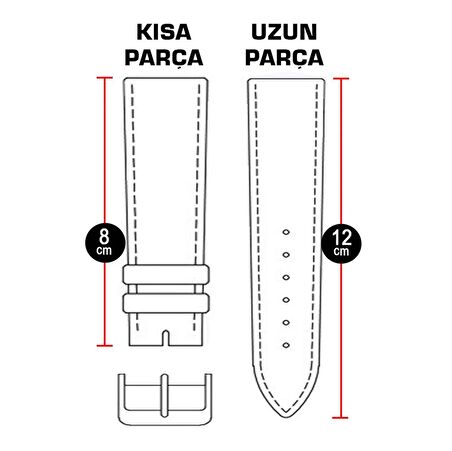 22mm Açık Kahverengi Taba Saat Kordonu Kayış