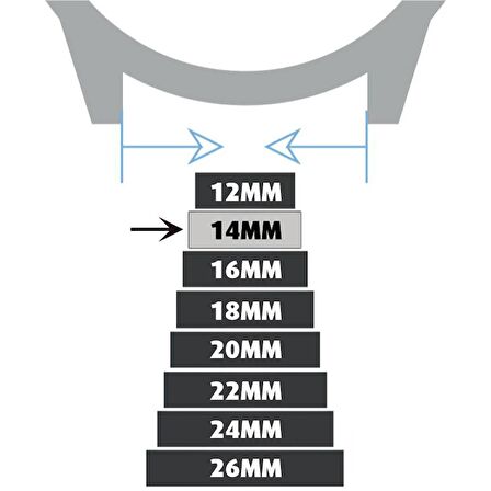 14mm Siyah Silikon Saat Kordonu Kayış