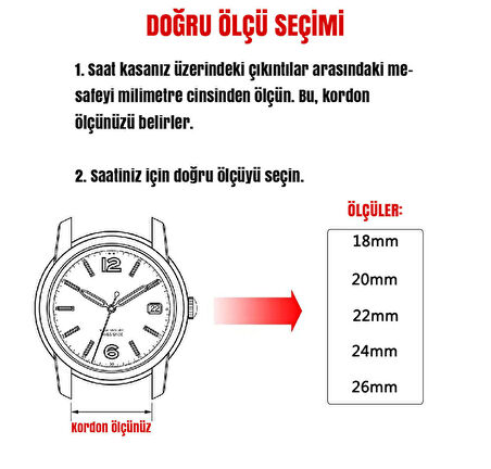 24mm Kahverengi Hakiki Deri Spor Saat Kordonu Kayış