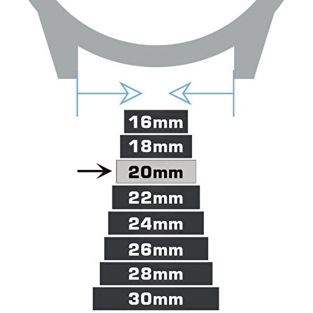 Siyah Mavi Dikişli Floter Hakiki Deri Spor Saat Kordonu Kayış 20mm