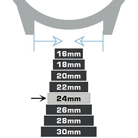 24mm Lacivert Hakiki Deri Saat Kordonu Kayış