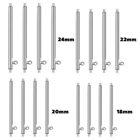 Akıllı Pratik Saat Pimi 16 Adet Karışık Çelik Yaylı Susta 18-20-22-24mm
