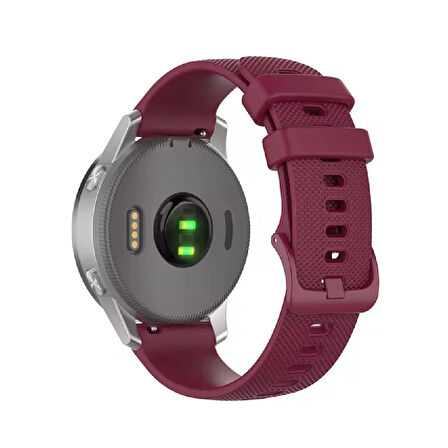 Bordo Silikon Saat Kordonu Akıllı Pimli Kayış 20mm