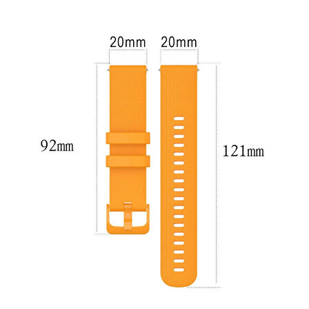 Turuncu Silikon Saat Kordonu Akıllı Pimli Kayış 20mm