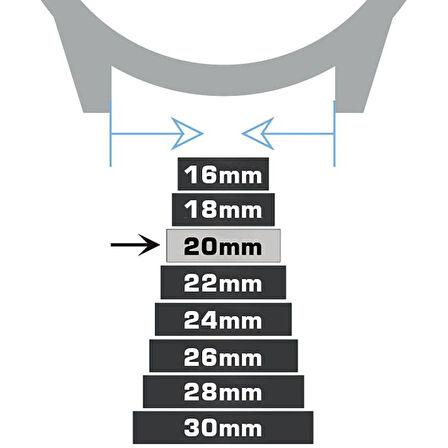 Lacivert Saat Kordonu 20mm Kayış