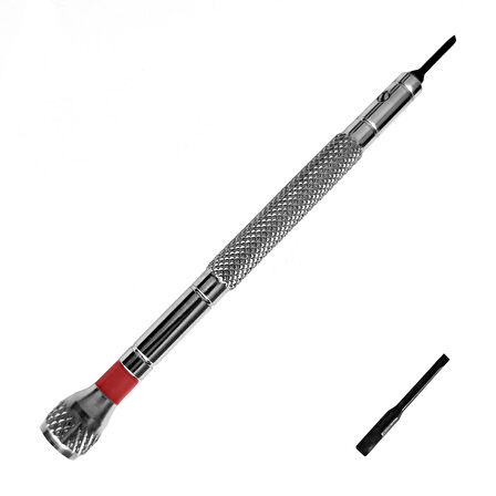 1,2mm Çelik Düz Tornavida Hassas Saat Gözlük Elektronik Tamiri+Yedek uç