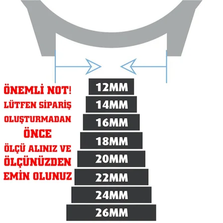 18mm Lacivert Kroko Mavi Dikişli Hakiki Deri Saat Kordonu Kayış