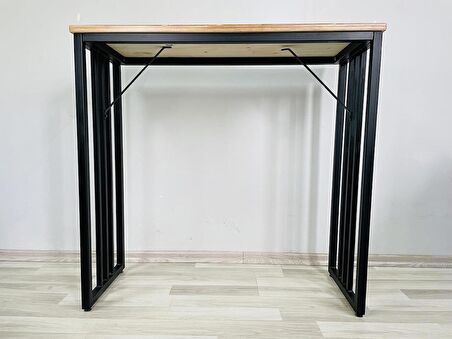 Bar Tipi Masa Bar Masası Metal Ayaklı Masa Ahşap Tablalı