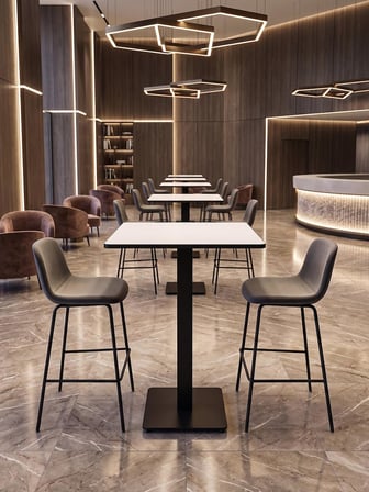 Matte Prime Bistro Masa 102cm Beyaz Tablalı - Kafe Restoran Otel Masası