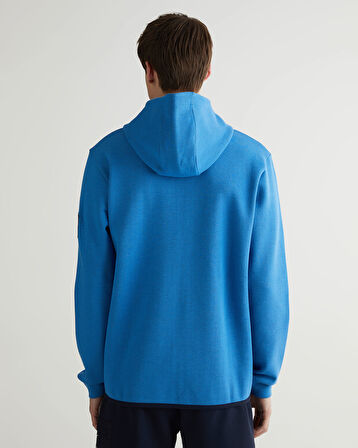 GANT Erkek Mavi Regular Fit Kapüşonlu Logolu Sweatshirt