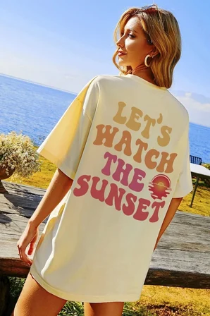 Unisex Lets Watch The Sunset Tasarım Tshirt
