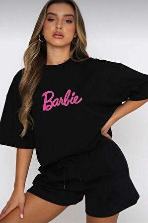 Barbie Baskı Şort Takım