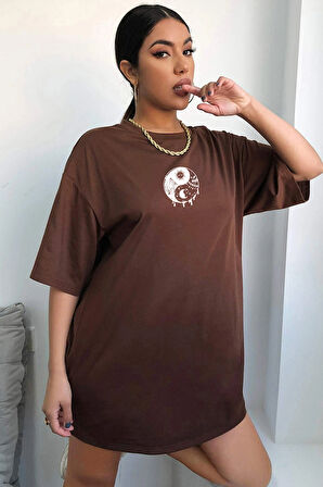Uyguntarz Unisex Yin & Yang Baskılı T-shirt