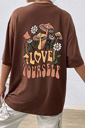 Unisex Love Yourself Baskılı T-shirt