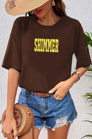 Unisex Shimmer Baskılı T-shirt