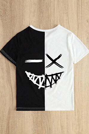 Uyguntarz Çocuk Cartoon Face Pamuklu Tshirt