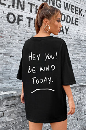 Unisex Hey you Baskılı T-shirt