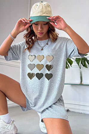 Uyguntarz Kalp Baskı Şort Takım