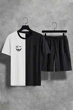 Uyguntarz Cartoon Face Baskı Şort Takım