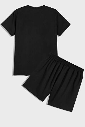 Unisex Pamuklu Penye Şort Takım