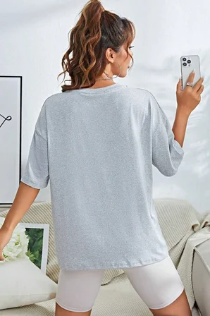 Unisex Kalp Baskılı T-shirt