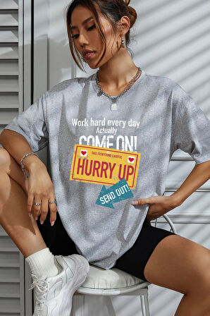 Uyguntarz Unisex Hurry Up Tasarım Tshirt