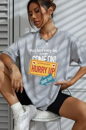 Unisex Hurry Up Tasarım Tshirt