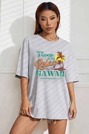 Unisex Hawaii Tasarım Tshirt