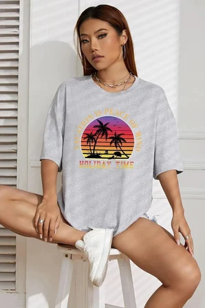 Unisex Holiday Time Tasarım Tshirt