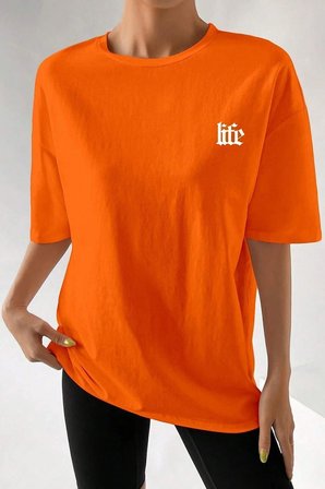 Unisex Life Baskılı T-shirt